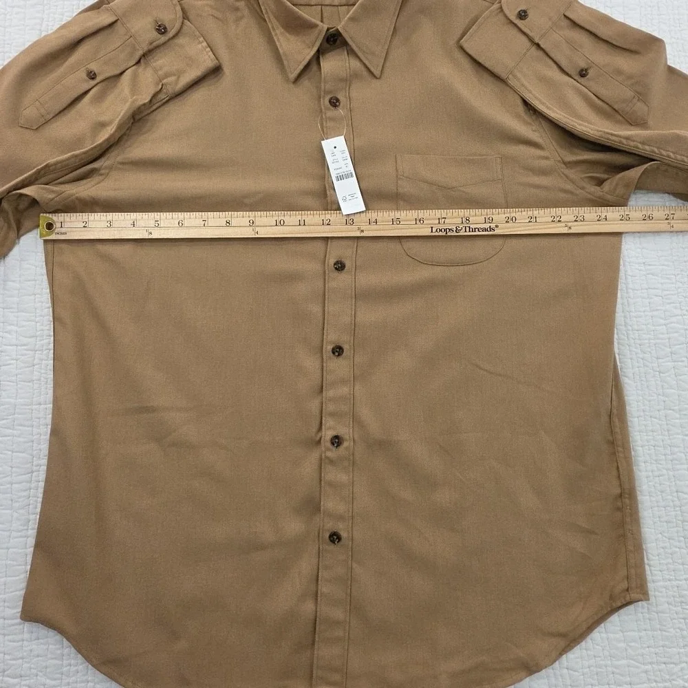 J.Crew Cotton-Cashmere Blend Shirt Mens XL Camel NWT CC100 NEW Preppy Old Money